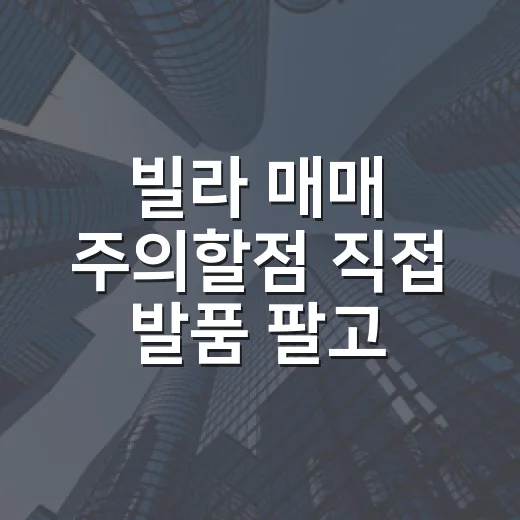 빌라 매매 주의할점 직접 발품 팔고 달라졌다 - 요약