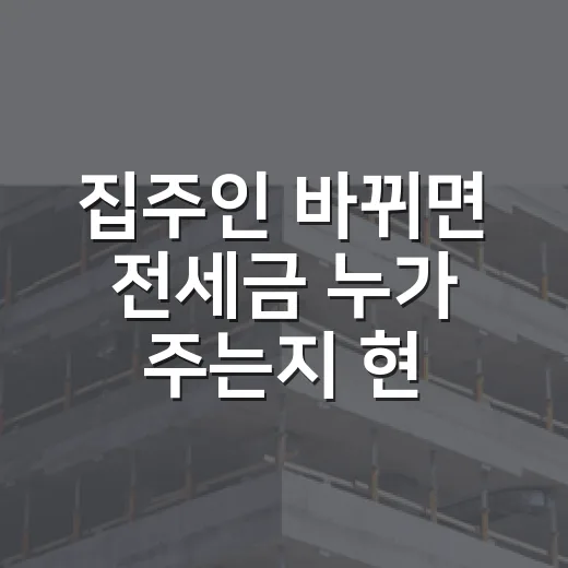 집주인 바뀌면 전세금 누가 주는지 현장에서 따져봤다 - 요약