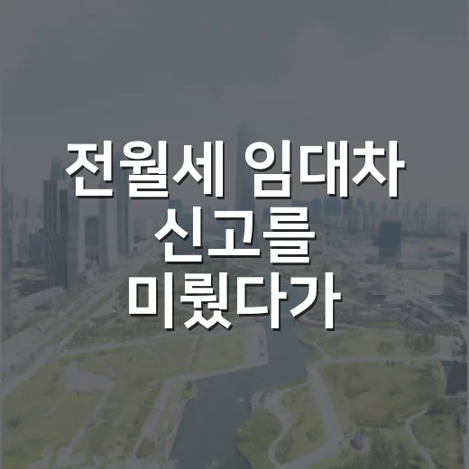 전월세 임대차 신고를 미뤘다가 날짜를 다시 확인한 이유 - 요약