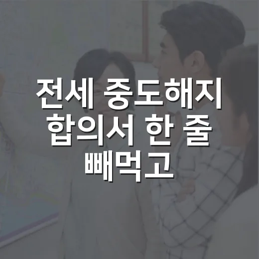 전세 중도해지 합의서 한 줄 빼먹고 식겁한 날 - 요약