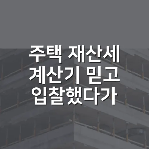 주택 재산세 계산기 믿고 입찰했다가 다시 계산한 이유 - 요약