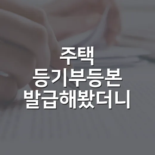 주택 등기부등본 발급해봤더니 주소부터 달랐다 - 요약