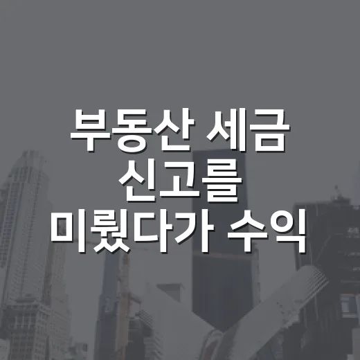 부동산 세금 신고를 미뤘다가 수익 계산이 달라졌다 - 요약