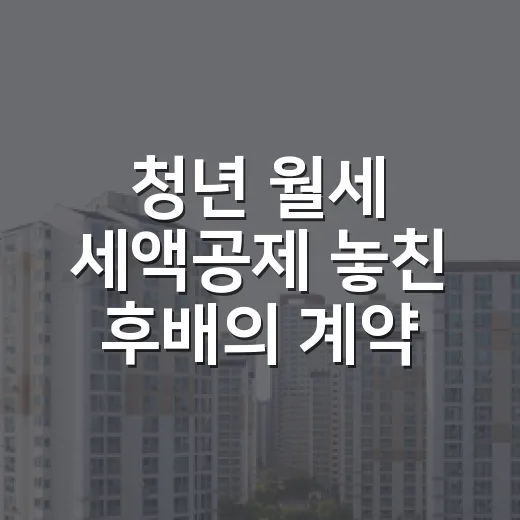 청년 월세 세액공제 놓친 후배의 계약서를 봤더니 - 요약