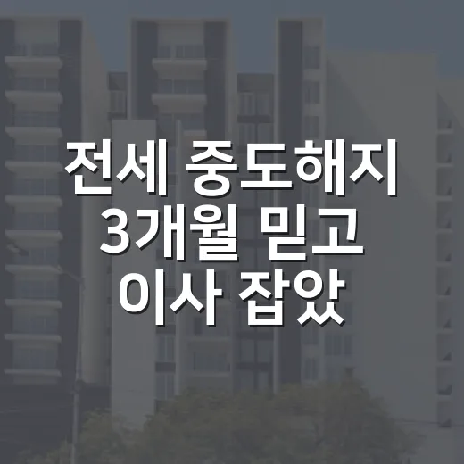 전세 중도해지 3개월 믿고 이사 잡았다가 배운 것 - 요약