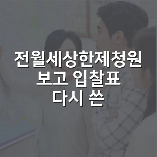 전월세상한제청원 보고 입찰표 다시 쓴 날 - 요약