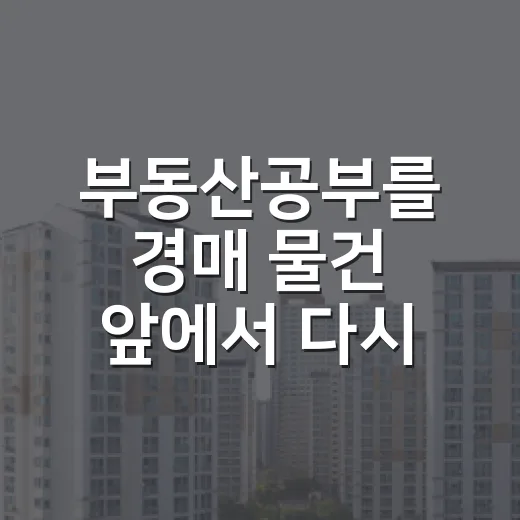 부동산공부를 경매 물건 앞에서 다시 시작한 이유 - 요약