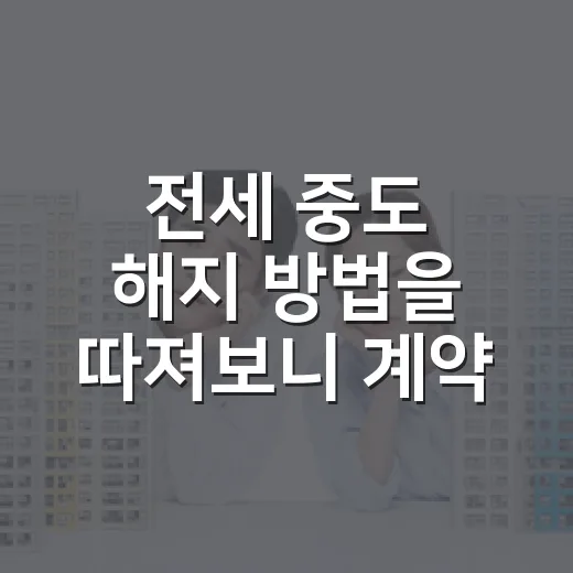 전세 중도 해지 방법을 따져보니 계약 상태가 먼저였다 - 요약