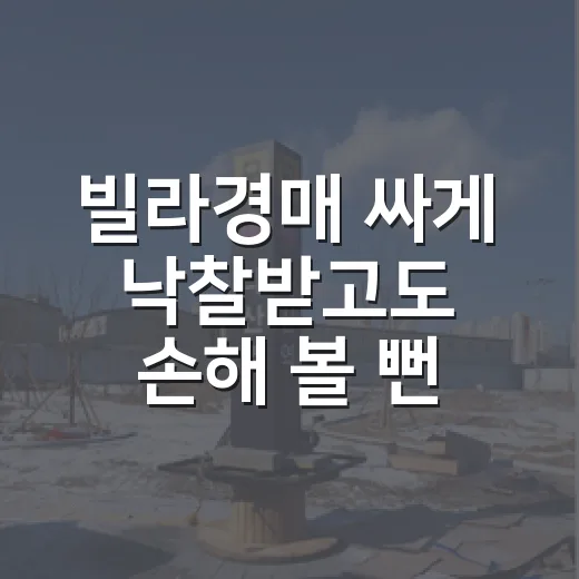 빌라경매 싸게 낙찰받고도 손해 볼 뻔한 이야기 - 요약