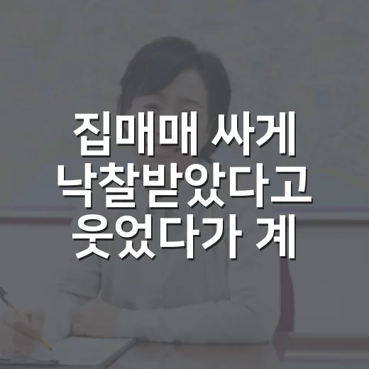 집매매 싸게 낙찰받았다고 웃었다가 계산기를 다시 켰다 - 요약