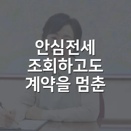 안심전세 조회하고도 계약을 멈춘 이유 - 요약