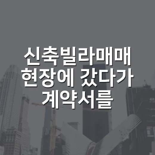 신축빌라매매 현장에 갔다가 계약서를 덮은 이유 - 요약