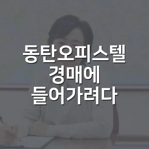 동탄오피스텔 경매에 들어가려다 멈춘 이유 - 요약