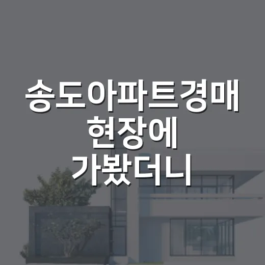송도아파트경매 현장에 가봤더니 가격보다 먼저 보인 것 - 요약