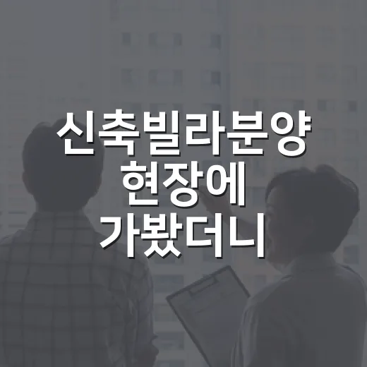 신축빌라분양 현장에 가봤더니 가격보다 먼저 보인 것 - 요약