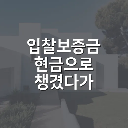 입찰보증금 현금으로 챙겼다가 입찰장에서 멈칫한 날 - 요약