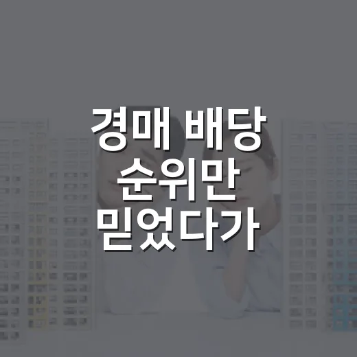 경매 배당 순위만 믿었다가 보증금에 놀란 날 - 요약