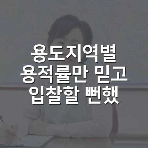 용도지역별 용적률만 믿고 입찰할 뻔했다 - 요약