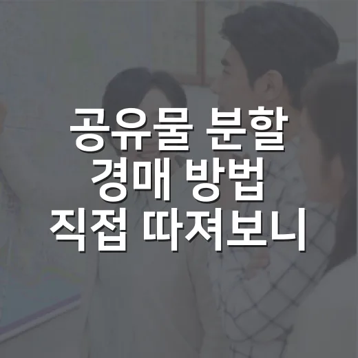 공유물 분할 경매 방법 직접 따져보니 비용이 보였다 - 요약