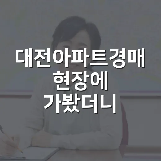 대전아파트경매 현장에 가봤더니 숫자가 달랐다 - 요약