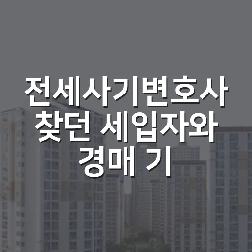 전세사기변호사 찾던 세입자와 경매 기록을 펼쳐봤다 - 요약