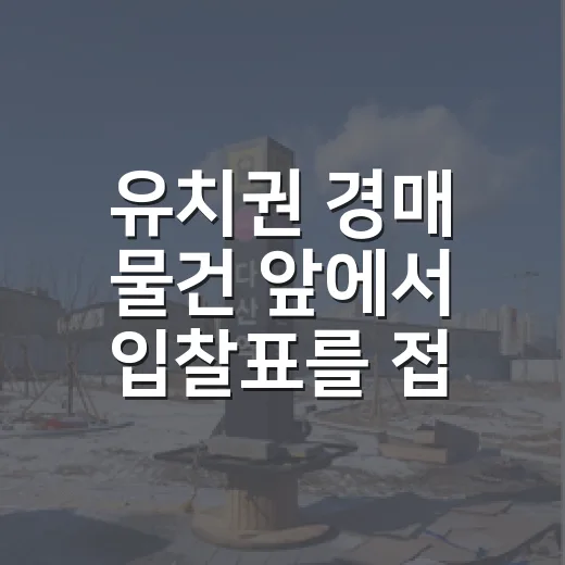 유치권 경매 물건 앞에서 입찰표를 접었던 날 - 요약