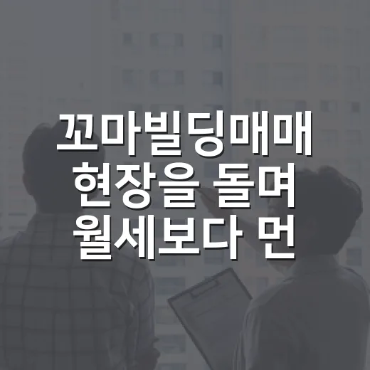 꼬마빌딩매매 현장을 돌며 월세보다 먼저 본 것 - 요약