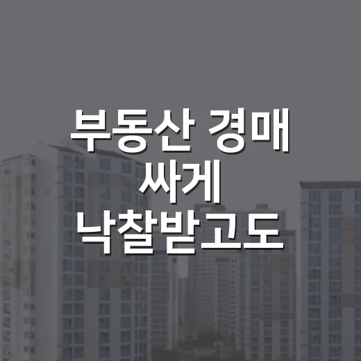 부동산 경매 싸게 낙찰받고도 계산이 달라졌다 - 요약