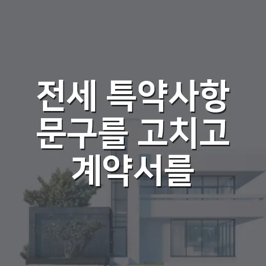 전세 특약사항 문구를 고치고 계약서를 다시 쓴 날 - 요약