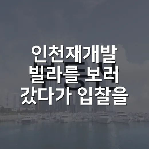 인천재개발 빌라를 보러 갔다가 입찰을 멈춘 이유 - 요약