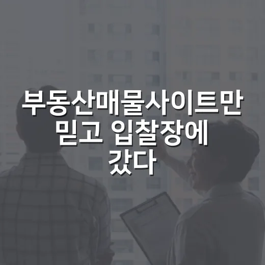 부동산매물사이트만 믿고 입찰장에 갔다가 멈춘 이유 - 요약