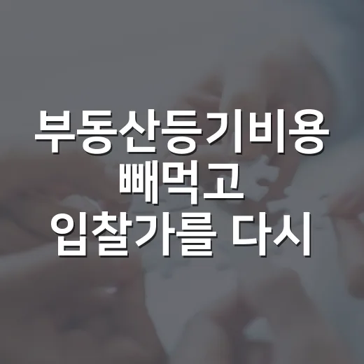 부동산등기비용 빼먹고 입찰가를 다시 썼다 - 요약