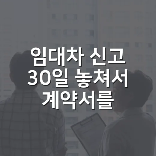 임대차 신고 30일 놓쳐서 계약서를 다시 본 날 - 요약