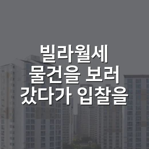 빌라월세 물건을 보러 갔다가 입찰을 접은 이유 - 요약