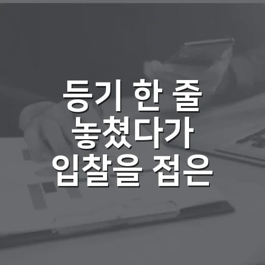 등기 한 줄 놓쳤다가 입찰을 접은 날 - 요약