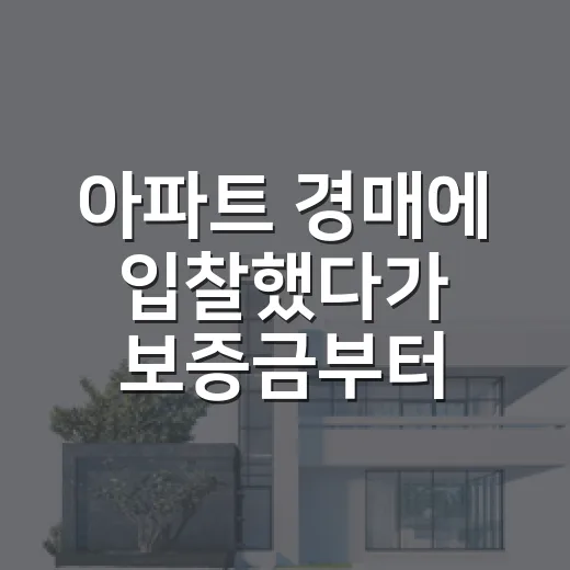 아파트 경매에 입찰했다가 보증금부터 다시 계산한 날 - 요약