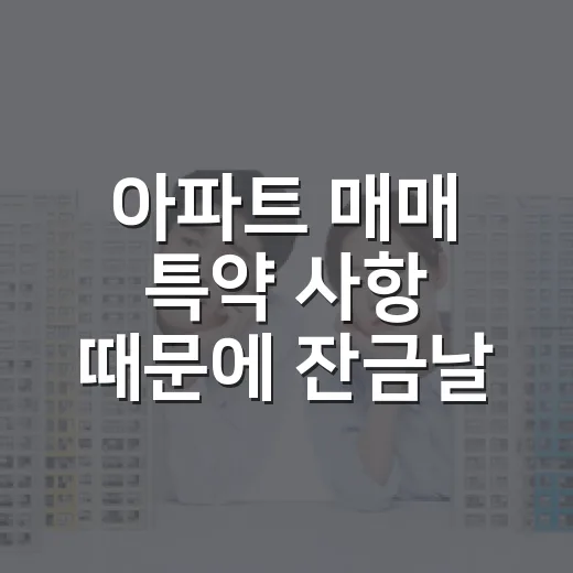 아파트 매매 특약 사항 때문에 잔금날 식은땀 흘렸다 - 요약