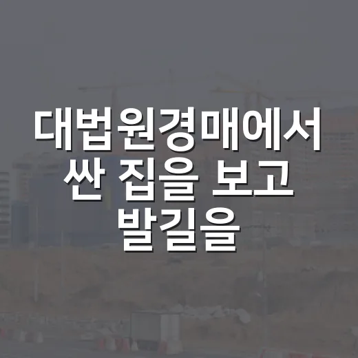 대법원경매에서 싼 집을 보고 발길을 돌린 이유 - 요약