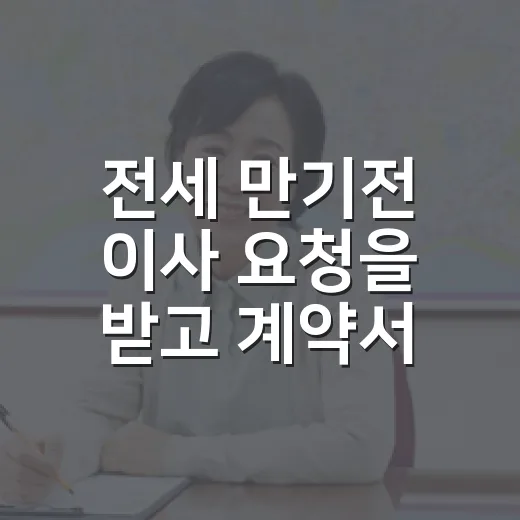 전세 만기전 이사 요청을 받고 계약서부터 펼쳤다 - 요약