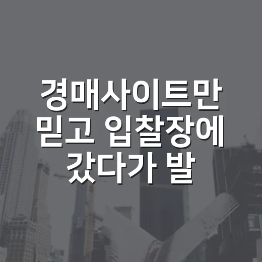 경매사이트만 믿고 입찰장에 갔다가 발길을 돌린 날 - 요약