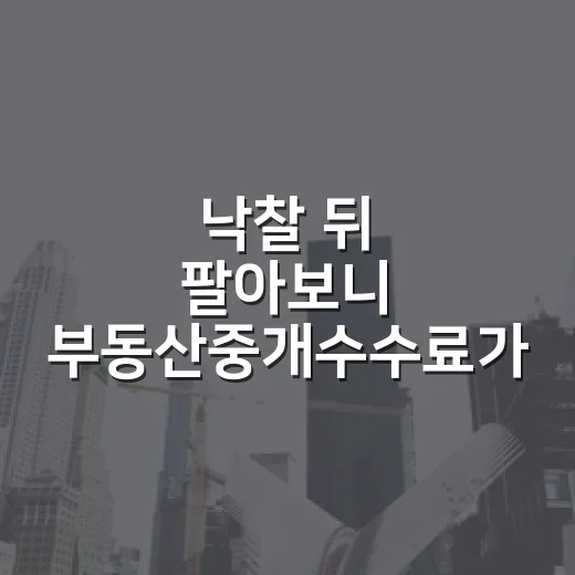낙찰 뒤 팔아보니 부동산중개수수료가 달리 보였다 - 요약