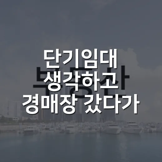 단기임대 생각하고 경매장 갔다가 입찰표를 접은 이유 - 요약