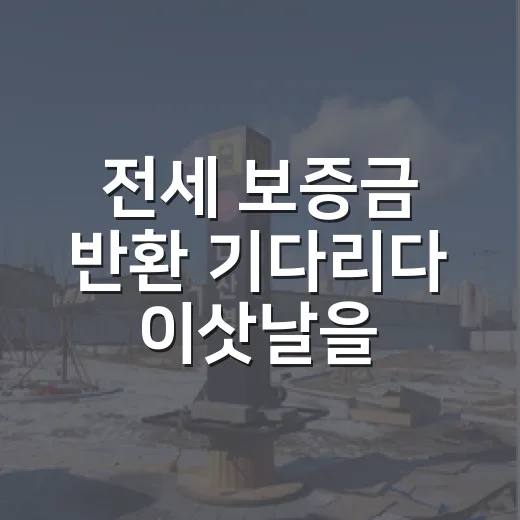 전세 보증금 반환 기다리다 이삿날을 바꾼 이야기 - 요약