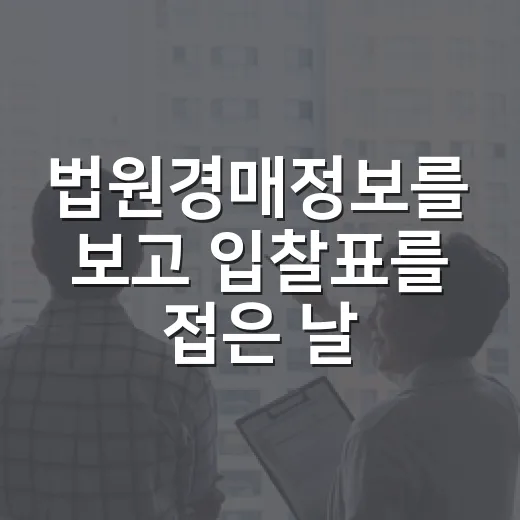 법원경매정보를 보고 입찰표를 접은 날 - 요약