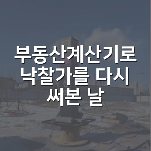 부동산계산기로 낙찰가를 다시 써본 날 - 요약