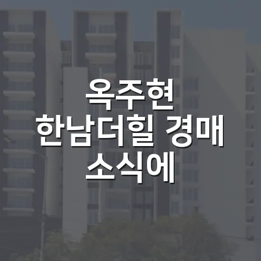 옥주현 한남더힐 경매 소식에 등기부부터 떠올랐다 - 요약