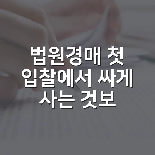 법원경매 첫 입찰에서 싸게 사는 것보다 중요했던 것 - 요약