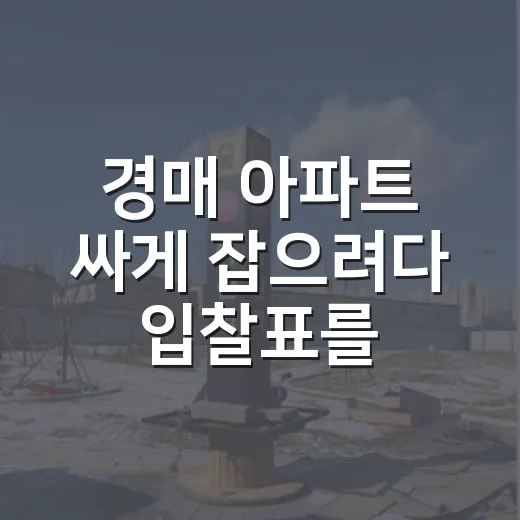 경매 아파트 싸게 잡으려다 입찰표를 접은 날 - 요약