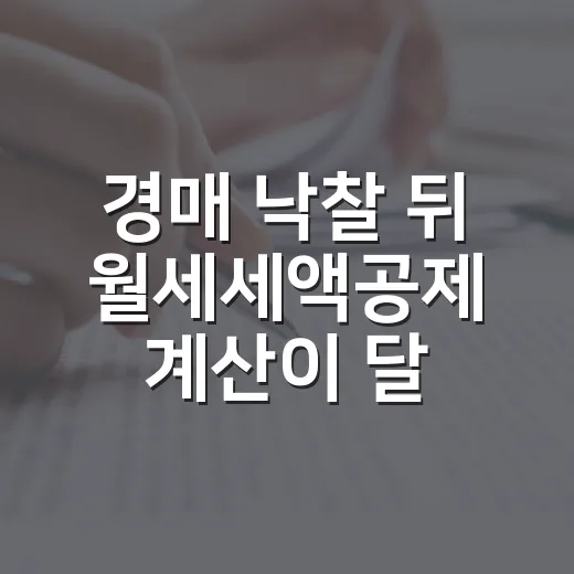 경매 낙찰 뒤 월세세액공제 계산이 달라진 이유 - 요약