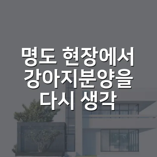 명도 현장에서 강아지분양을 다시 생각했다 - 요약